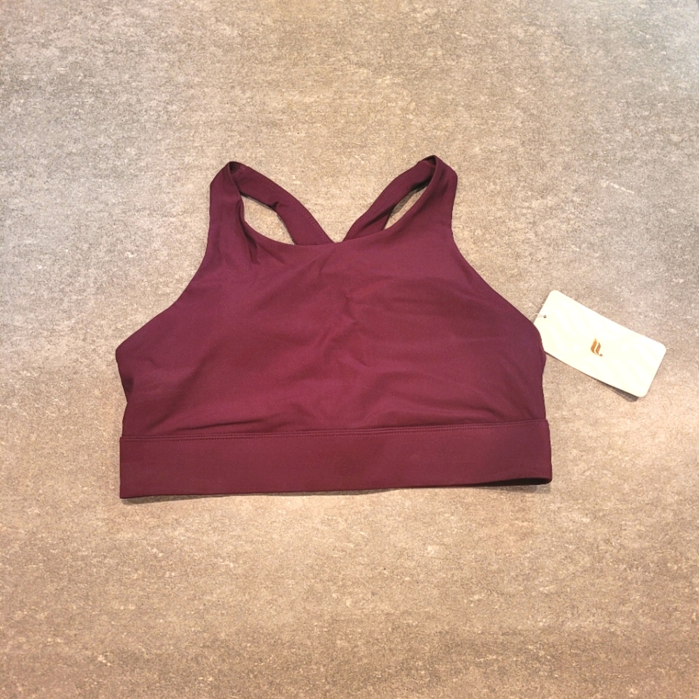 Fabletics Ella High Impact Sports Bra Burgundy Medium